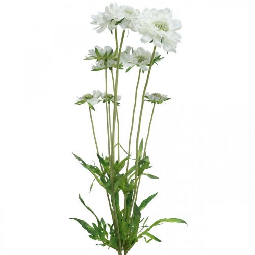 Scabiose kunstig blomst hvid haveblomst H64cm bundt med 3 stk