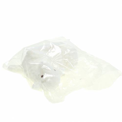 Floristik24 Påske dekoration lam flokeret hvid H15cm