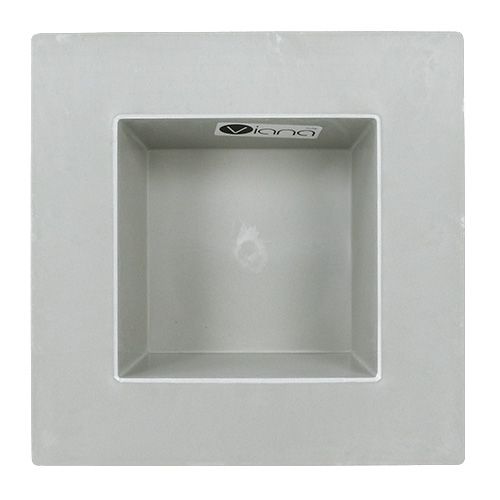 Floristik24 Skål firkantet grå 20cm x 20cm, 1 stk