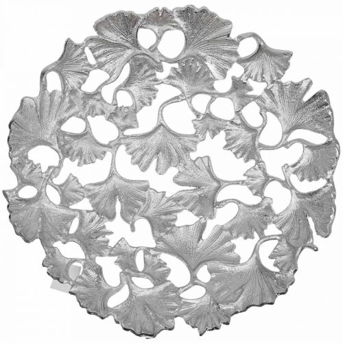 Artikel Dekorativ skål sølv Ginkgo skål metal Ø43cm H11cm