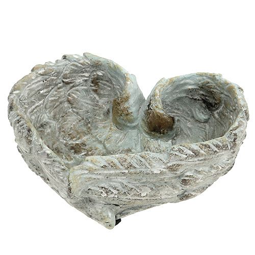 Skål hjerteform grå 20cm x 18cm H7.5cm 1p