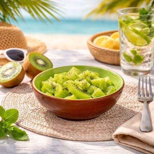 Artikel Keramisk serveringsskål, Kiwi-design. Ideel til stilfulde spiseborde og buffeter. 15 cm.