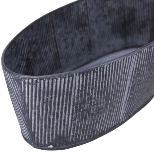 Artikel Skål Oval Metal Sort Grå Vintage 32,5/37 cm Sæt med 2