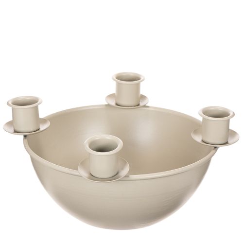 Lysestage med 4 holdere, moderne adventskrans, beige, 15 cm købe | Floristik24.dk