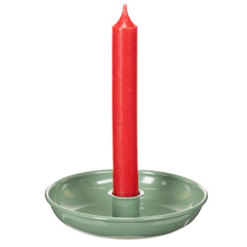 Grøn metallysestage, dekorativ, til keglelys, 13 cm | Floristik24.dk