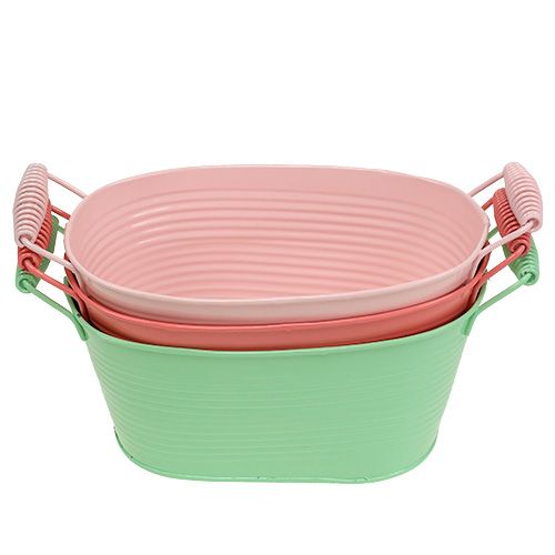 Floristik24 Skål oval 19,5 cm x 12 cm H9,5 cm pastelmix 3stk