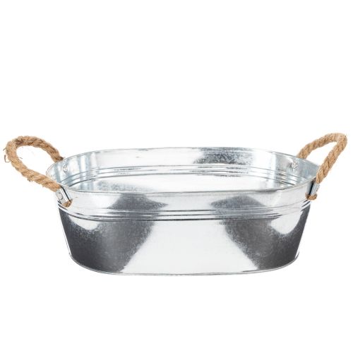 Oval skål 35 cm x 21,5 cm H 11,5 cm, blank zink købe | Floristik24.dk