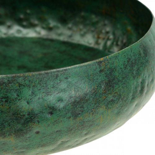 Floristik24 Dekorationsskål grøn antik Dekorativ skål metal Ø25,5cm H6cm