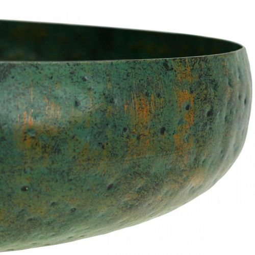 Floristik24 Stor dekorativ skål grøn antik skål metal Ø38cm H7cm