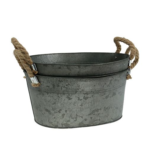 Floristik24 Skål antik oval 28 x 17cm H12cm 2stk