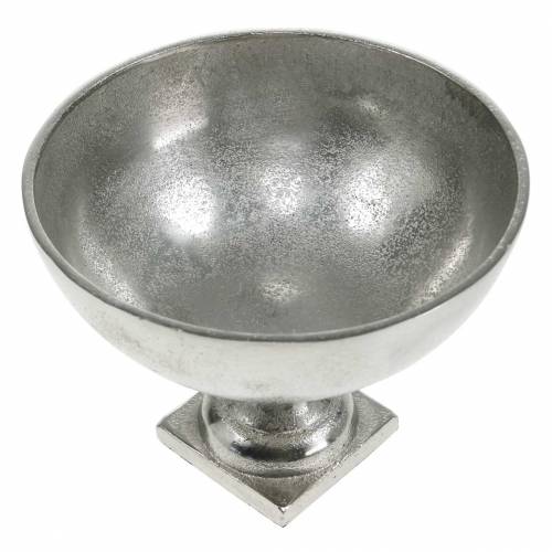 Floristik24 Skål med fod sølvmetal Ø16cm borddekoration, antik look