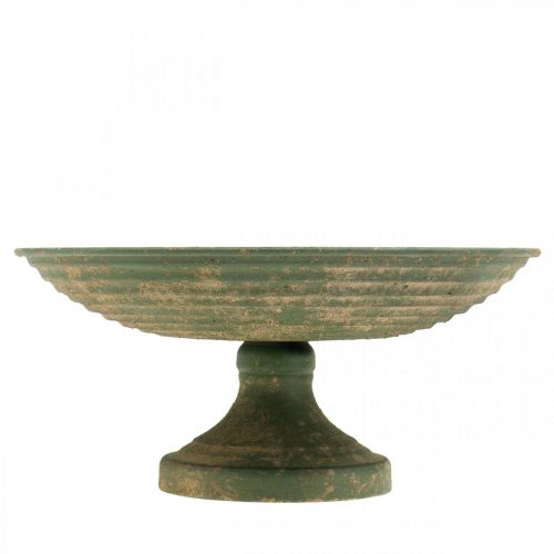 Floristik24 Skål med fod, dekorativ skål, metalbeholder, antikt look, Ø26cm H12cm