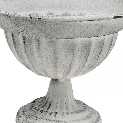 Floristik24 Kopskål hvid dekorativ kop metalbæger Ø16cm H11,5cm