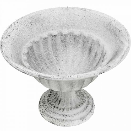 Floristik24 Kopskål hvid dekorativ kop metalbæger Ø16cm H11,5cm