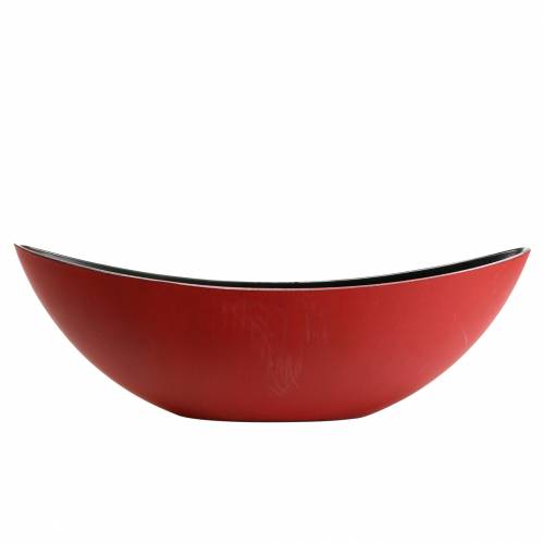 Floristik24 Dekorativ skål oval rød, sort 38,5cm x 12,5cm H10cm