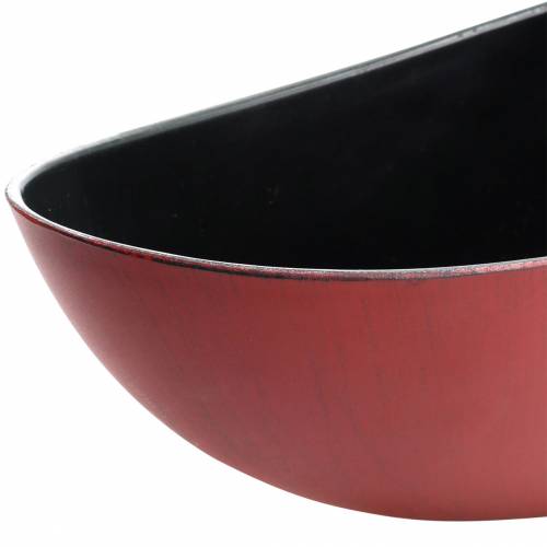Floristik24 Dekorativ skål oval rød, sort 38,5cm x 12,5cm H10cm