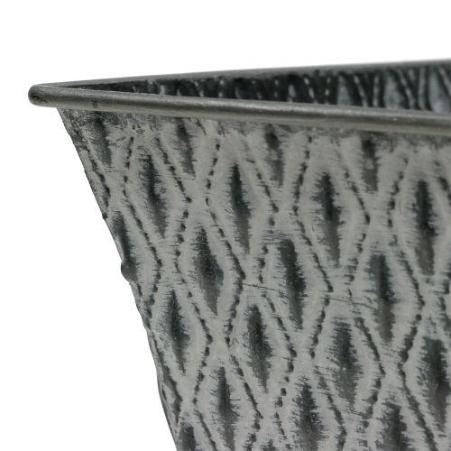 Artikel Zinkskål med diamantmønster 22cm × 12cm