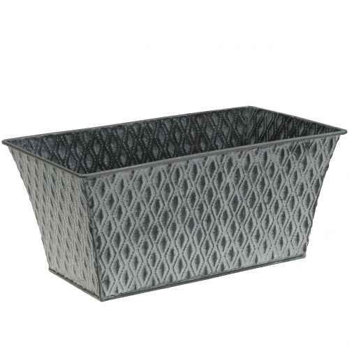 Floristik24 Zinkskål med diamantmønster 30cm × 18cm H15cm