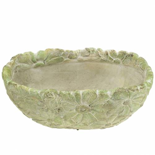 Floristik24 Planteskål oval grøn 22×11,5cm H10cm