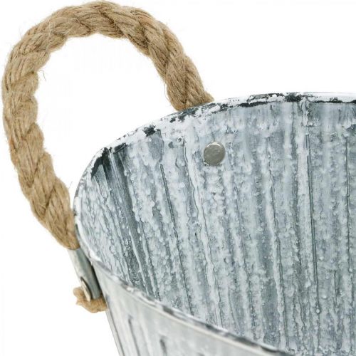 Floristik24 Plantekasse med hanke, metal blomsterskål, dekorativ skål til udplantning L28cm
