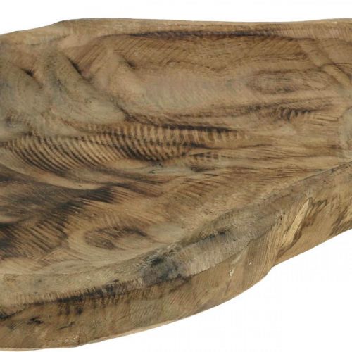 Floristik24 Dekorativ skål Paulownia træ, borddekoration, plantekasse L34cm H5cm