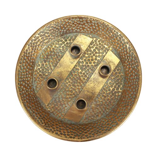 Floristik24 Lyseplade metal antik pind lysestage guld Ø32cm