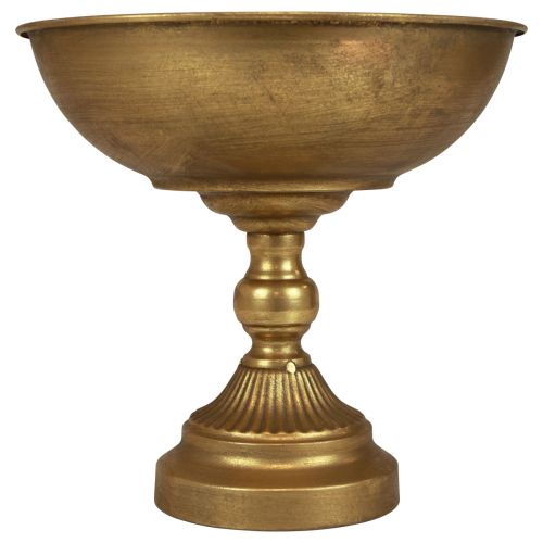 Floristik24 Skål med fod dekorativ metalskål guld Ø25,5cm H24cm