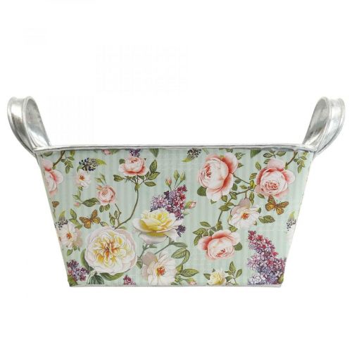 Floristik24 Jardiniere rose planter metal dekoration 20×12,5×10cm