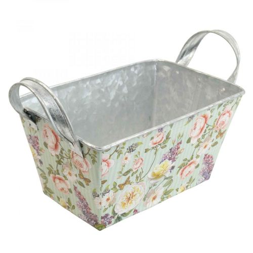 Floristik24 Jardiniere rose planter metal dekoration 20×12,5×10cm