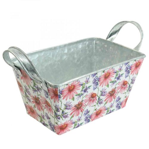 Floristik24 Jardiniere forårs blomsterkasse metal dekoration 20×12,5×10cm