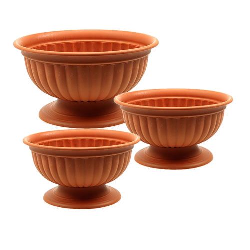 Skål med fod terracotta Ø26cm - 35cm, 1 stk