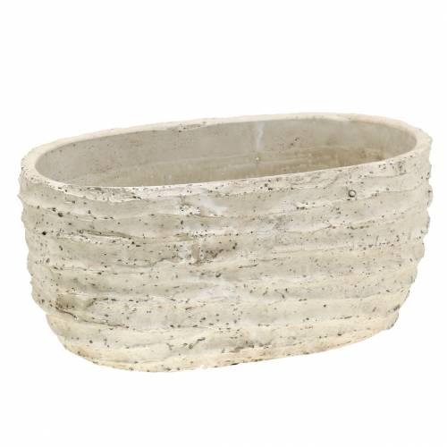 Floristik24 Plante pot oval hvid antik 27cm x 16cm H13cm