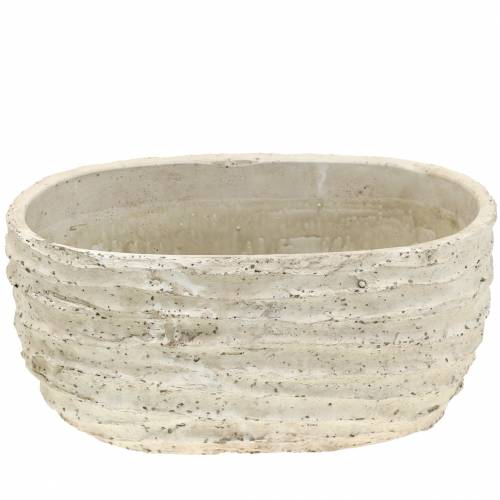Floristik24 Plante pot oval hvid antik 27cm x 16cm H13cm