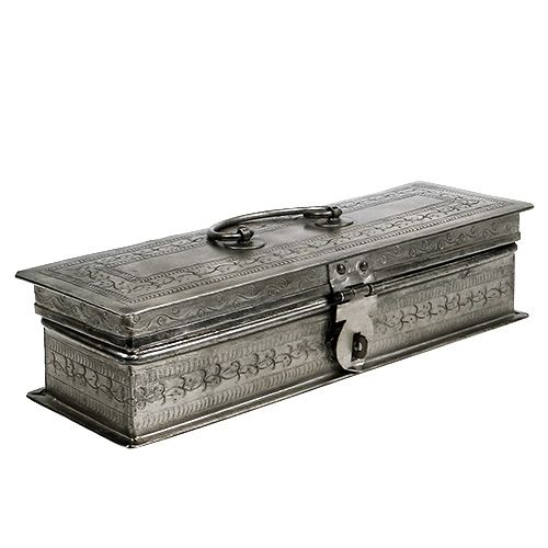 Floristik24 Æske sølv firkantet 24cm x 8cm H6cm