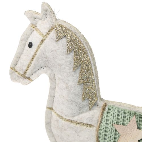Artikel Gyngehestedekoration Julecreme 20x4,5x22cm 2 stk