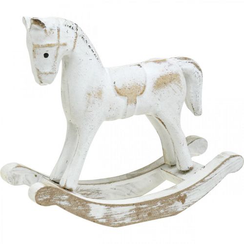 Floristik24 Dekorativ gyngehest Julehvid 13x4,5x11,5cm 3stk