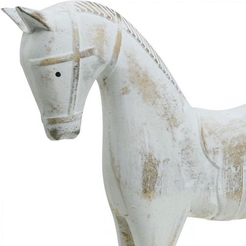 Floristik24 Dekorativ gyngehest jule hvid brun 26x6x23cm