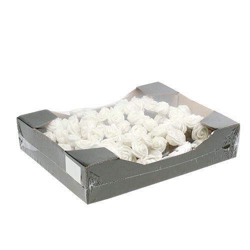 Floristik24 Skumroser hvide med perlemor Ø2,5cm 120 stk