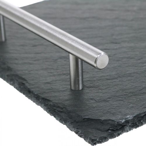 Floristik24 Skiferfad med hanke, dekorationsbakke, serveringsfad 30x20cm