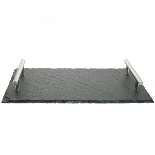 Floristik24 Skiferfad med hanke, dekorationsbakke, serveringsfad 30x20cm