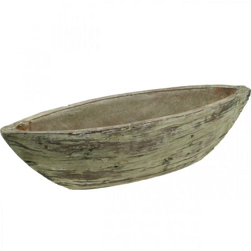 Floristik24 Planterskål ovalt beton træ look lysebrunt 37 × 11,5cm H10cm