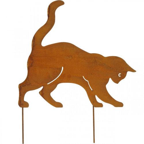 Floristik24 Patina Garden Stake Cat Playing Retro Vintage H41cm