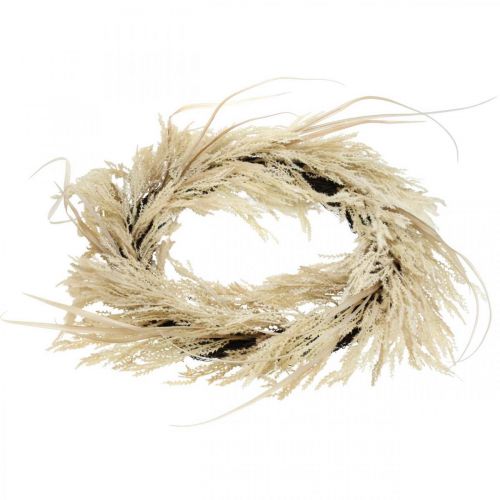 Floristik24 Deco krans pampas græs og kunstig rørfløde 70cm