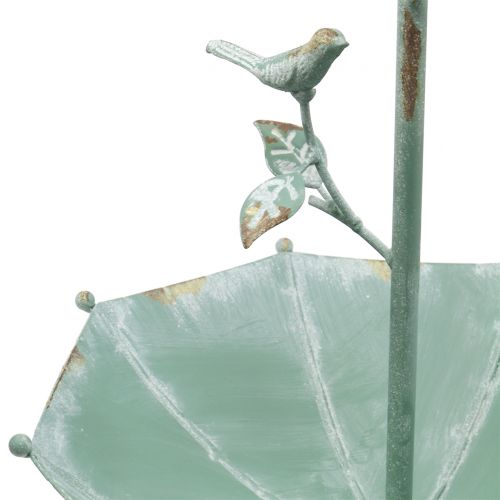 Artikel Antik paraply til ophængning af mintgrøn H43cm Ø28cm
