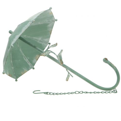 Floristik24 Antik paraply til ophængning af mintgrøn H43cm Ø28cm