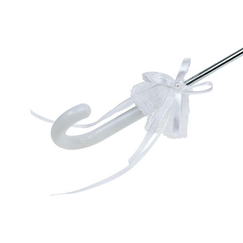 Floristik24 Paraply med blonder hvid Ø60cm L80,5cm