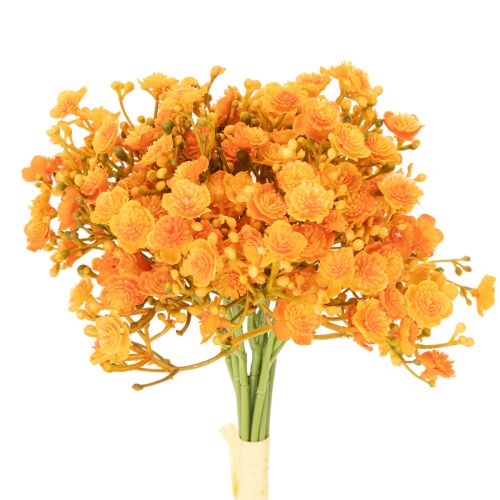 Kunstig babyånde orange gren til blomsterarrangementer 30 cm 10 stk.