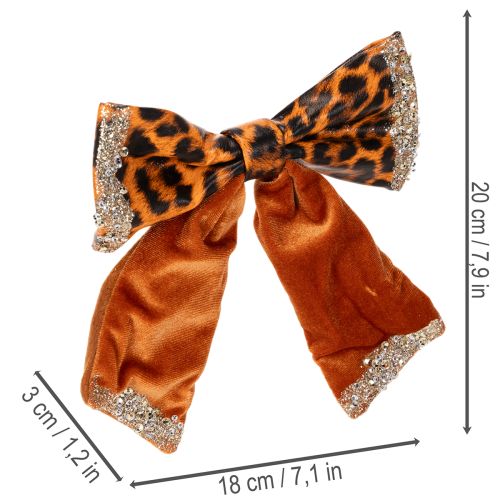Dekorativ sløjfe med dyreprint leopardmønster 20 cm 3 stk. | Floristik24.dk