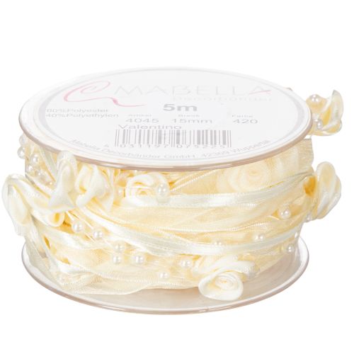 Artikel Bånd Valentino creme 15mm 5m