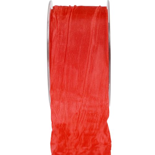 Ribbon Crash dekorative bånd gavebånd rød 50mm 20m